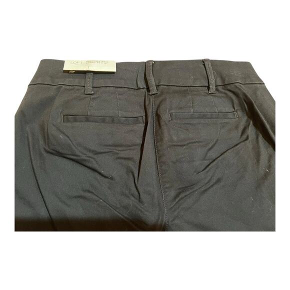 LOFT Womens Bermuda Roll Shorts Size 00P Black Flat Front Mid Rise Zip Fly NWT - Picture 3 of 9